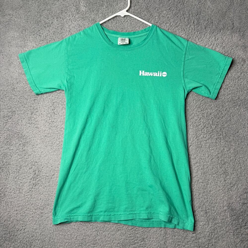 Aloha T Shirt Adult Small Green Crew Neck Graphic T Short Sleeve